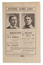 1902 Boston Beaneaters at Manchesters (NH) Barnstorming Scorecard With Phenomenal Smith