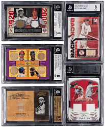 2001-2008 Hall of Fame & Star Multi/Single Game-Used BGS Graded Relics (9) with (2) Hornsby, Jeter & T. Williams
