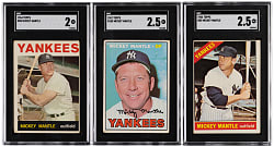 1964-1967 Topps SGC Graded Mickey Mantle Trio