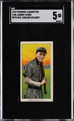 1909-1911 T206 White Border Johnny Evers with Bat, Chicago on Shirt SGC EX 5