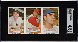 1966 Bazooka Panel #7/8/9 Mickey Mantle/ Leon Wagner/Ed Kranepool Hand Cut SGC VG/EX+ 4.5