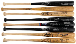 1990s-2000s Signed & Game-Used Bat Collection (8) with Giambi, Palmeiro & Ventura Plus Toronto Blue Jays MLB Bat Travel Bag