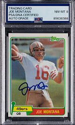 1981 Topps Football #216 Joe Montana Signed Rookie PSA/DNA NM-MT 8 Autograph