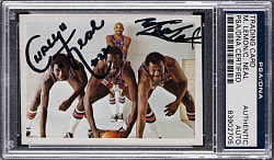 1971 Fleer Cocoa Puffs Harlem Globetrotters #11 Dual-Signed with Curly Neal & Meadowlark Lemon - PSA/DNA Authentic