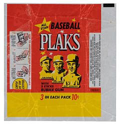 Scarce 1968 Topps Baseball Plaks Test Wrapper