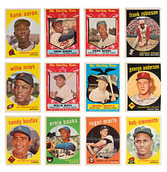 1959 Topps Collection (211) with (35+) Hall of Famers Including (3) Aaron, (3) Mays & Mantle