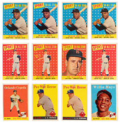 1958 Topps Collection (190) with (35+) Hall of Famers Including (5) Mays, (3) Aaron & (3) Mantle
