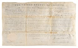 1823 President James Monroe Signed Land Grant - Full JSA LOA