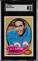 1970 Topps Football #90 O.J. Simpson Rookie SGC NM/MT 8