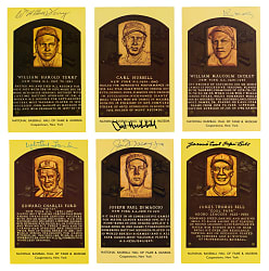 Yellow Hall of Fame Plaque Signed Postcard Collection (25) with Joe DiMaggio