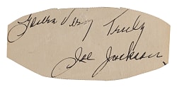 Joe Jackson Cut Signature Signed by Wife Katie Jackson – Full JSA LOA