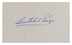 Satchel Paige Signed Index with Full JSA LOA