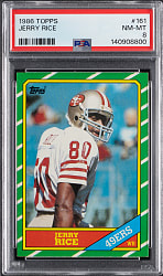 1986 Topps Football #161 Jerry Rice Rookie PSA NM-MT 8