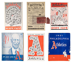 1929-1954 Philadelphia Athletics Scorecard, Program, Yearbook & Ticket Collection (25) with 1929 World Series Game 4 Ticket Stub