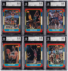 1986-1987 Fleer Basketball BGS Graded EX+ 5.5 Collection (36)