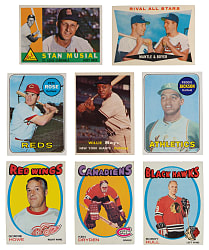 1957-1983 Baseball & Hockey Shoebox Collection (68) with (30) Hall of Famers Including Dryden & R. Jackson Rookies, Mantle & Mays