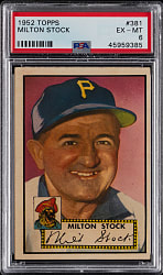 1952 Topps #381 Milton Stock High Number PSA EX-MT 6