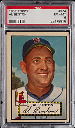 1952 Topps #374 Al Benton High Number PSA EX-MT 6