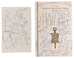 Multi-Signed Program/Sheet Pair with (46) Total Signatures Including Mel Allen, Red Grange & George Weiss - Both Individually Certified