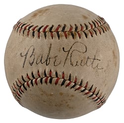 Lot # 3: Circa 1937 Babe Ruth Single-Signed Baseball - Full JSA LOA & Family Letter of Provenance