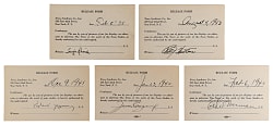 1938-1943 News Syndicate Co. Signed Entertainers Release Forms Group (5) with Cagney, Henie & Merman - All JSA
