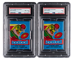 1979 Topps Football Unopened Wax Pack PSA Graded Pair