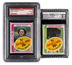 1978 Topps Football Unopened Cello Pack Pair with GAI NM-MT 8 (Lee Roy Selmon Top) and PSA MINT 9