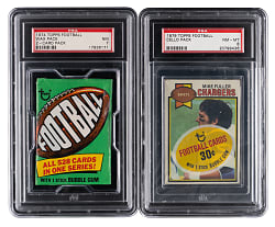1974 & 1979 Topps Football Unopened Wax/Cello Pack PSA Graded Pair