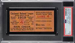 Lot # 10: 1919 World Series Game 7 Cincinnati Reds vs. Chicago White Sox Ticket Stub PSA EX 5 - Highest Graded!