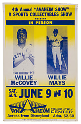 Willie Mays & Willie McCovey 4th Annual "Anaheim Show" Broadside Poster