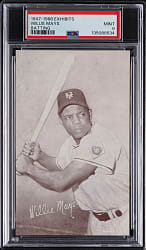 1947-1966 Exhibits Willie Mays Batting PSA MINT 9 - 1 of 3 Highest Graded!