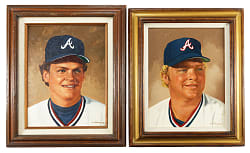 1982-1983 Tommy McDonald Enterprises Atlanta Braves All-Star Art Portraits (2) with Bob Horner & Bruce Benedict
