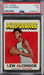 1971-1972 Topps Basketball #100 Lew Alcindor PSA VG 3