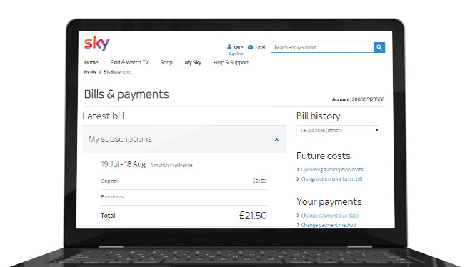 Sky Help: Manage your Sky bills and payments