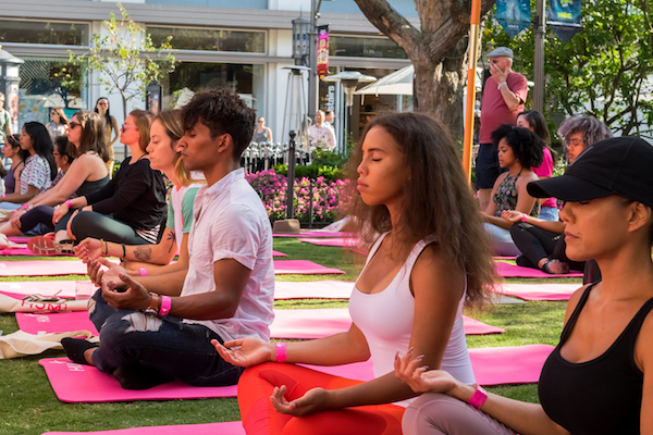 Meditation session at HUM Together 2018 at The Grove LA