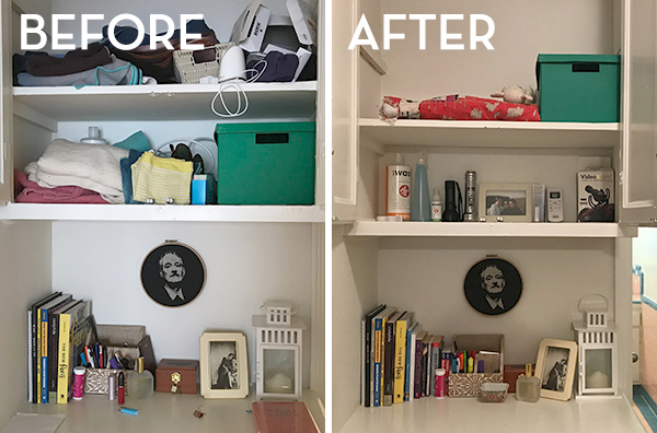 KonMari Shelves Before & After - The Wellnest by HUM Nutrition