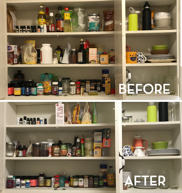 KonMari Pantry Before & After - The Wellnest by HUM Nutrition