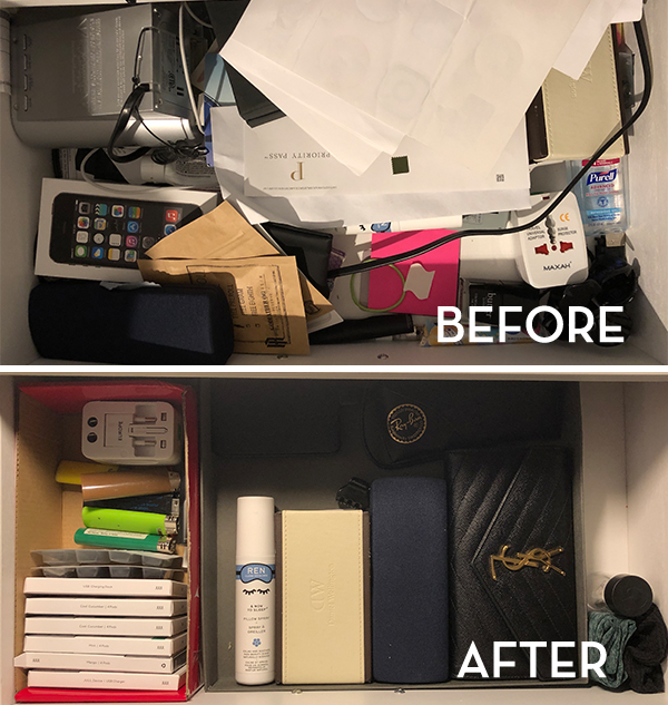 KonMari Desk Before & After - The Wellnest by HUM Nutrition