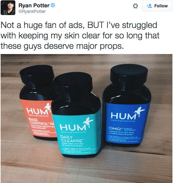 Ryan Potter's Acne Solution - The Wellnest by HUM Nutrition