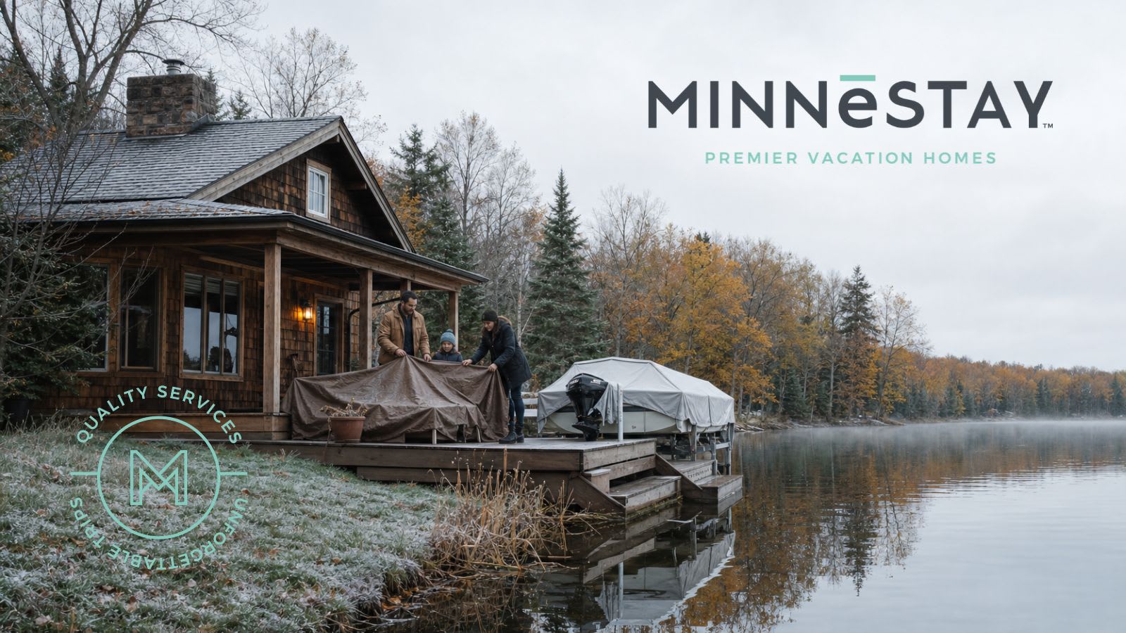 Cabin that has been winterized in Minnesota