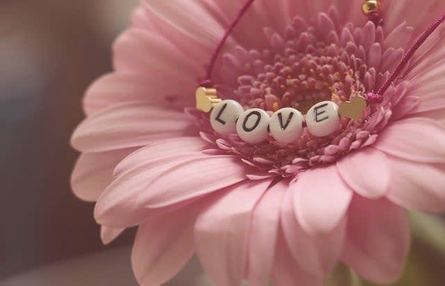 A floral tribute with delicate beads