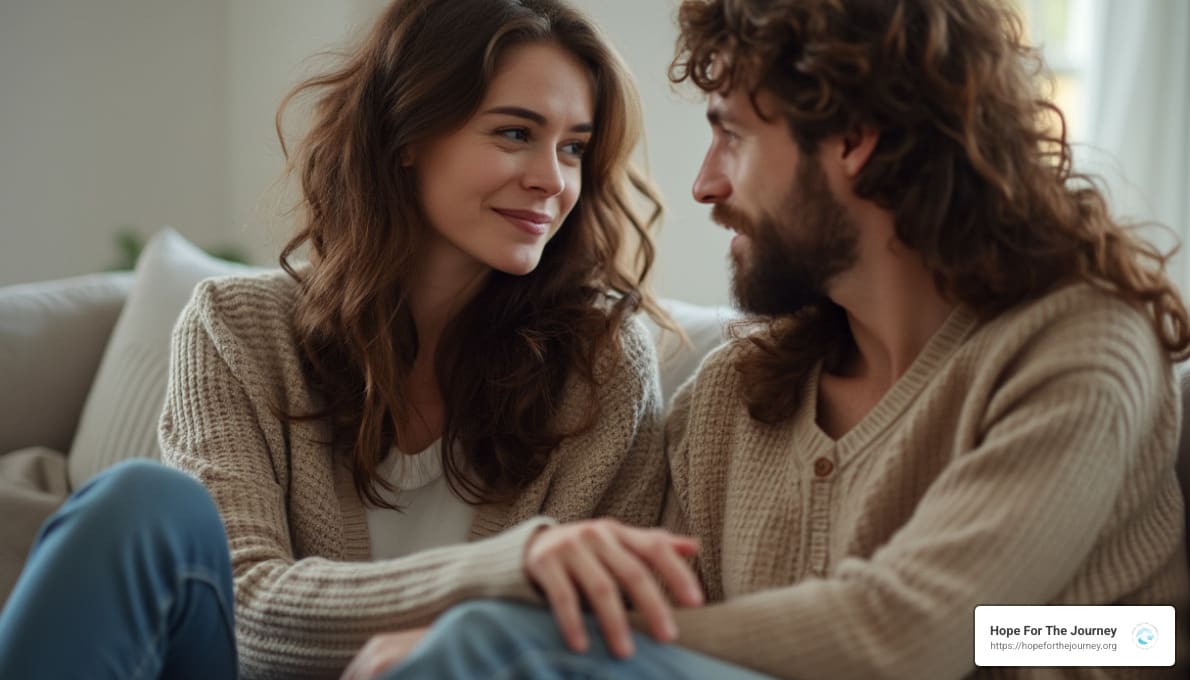 A couple sharing an intimate moment of love and understanding