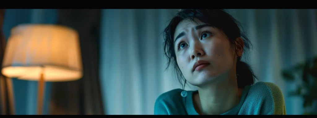 A woman lost in thought in soft light