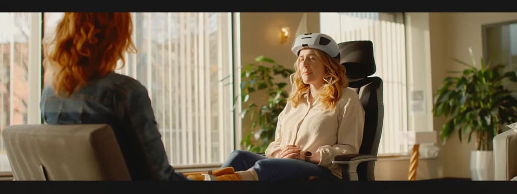 A person using a virtual reality headset for mindfulness and relaxation