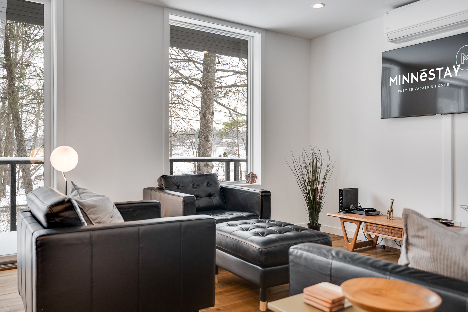 A stylish and modern living space inviting relaxation.