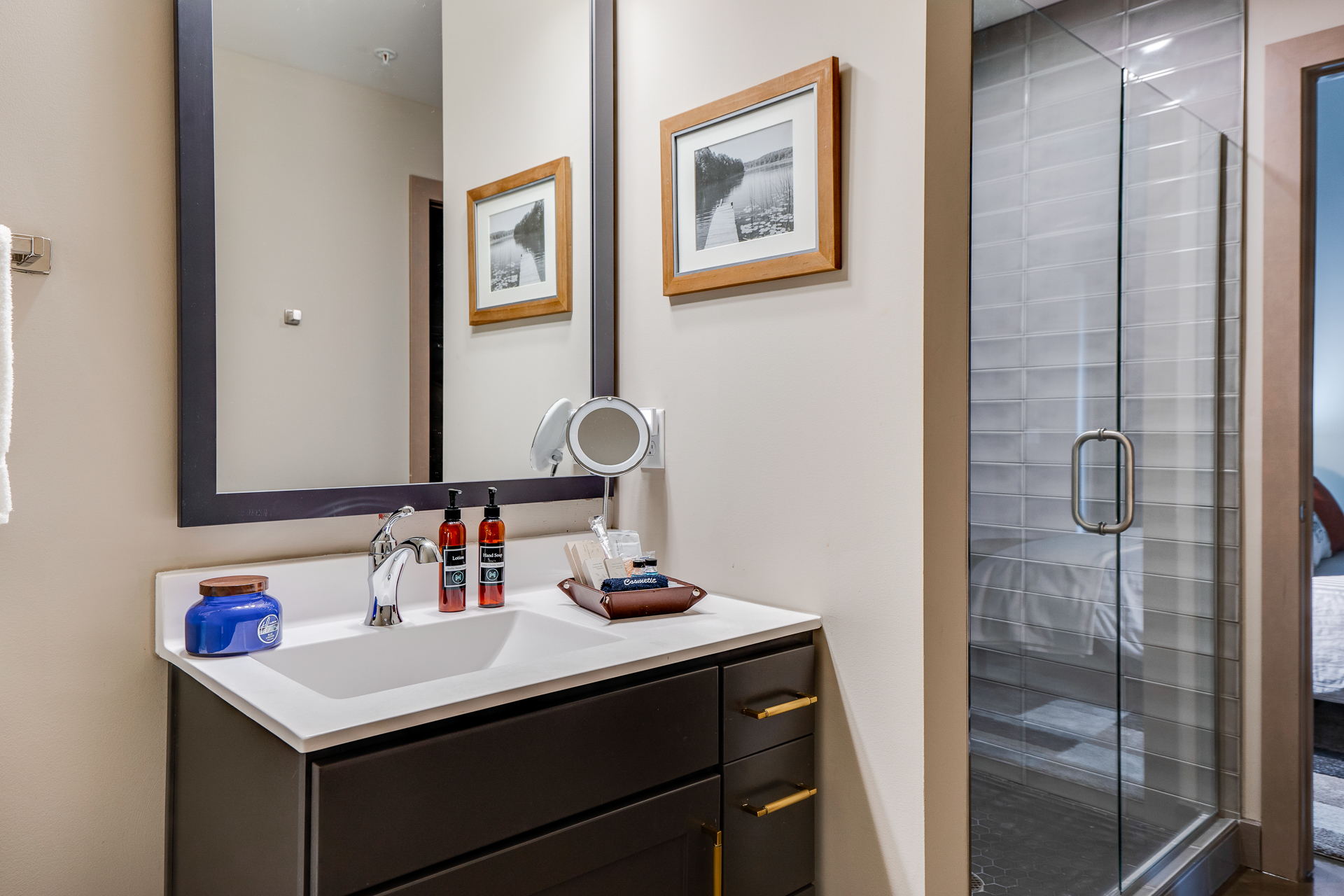 Modern bathroom with elegant features and contemporary decor.