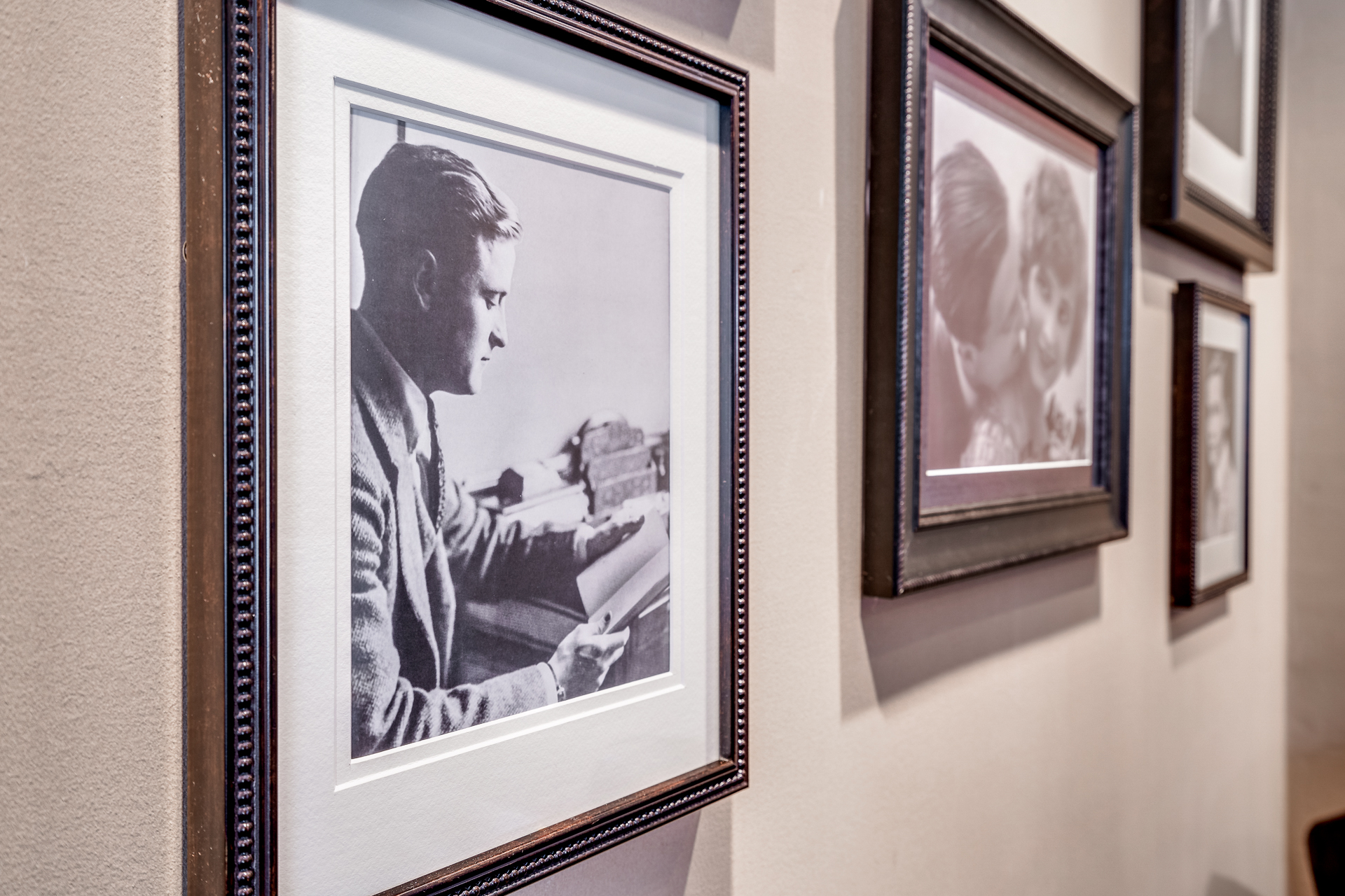 Framed portraits telling a story of the past.