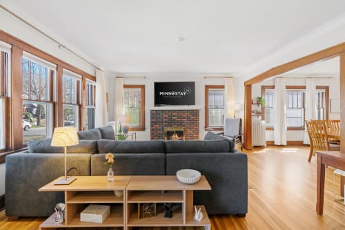 A warm and inviting living room with modern decor and natural light.