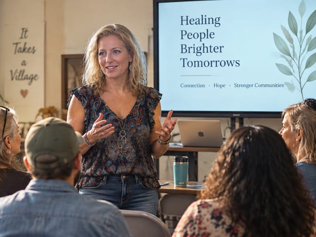 A community gathering in conversation