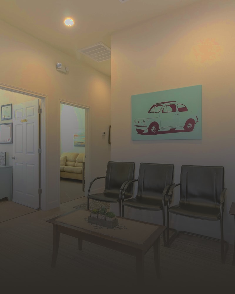 The Round Rock office waiting room with contemporary decor